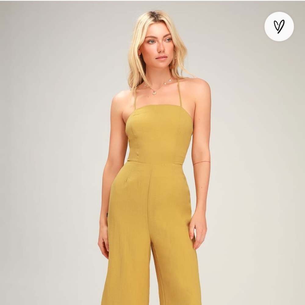 Lace up back jumpsuit